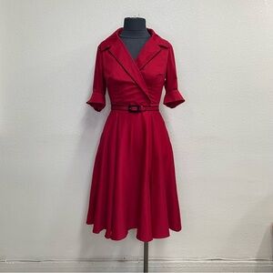 NWT Deadly Dames Haunted Housewife Red Wrap Dress